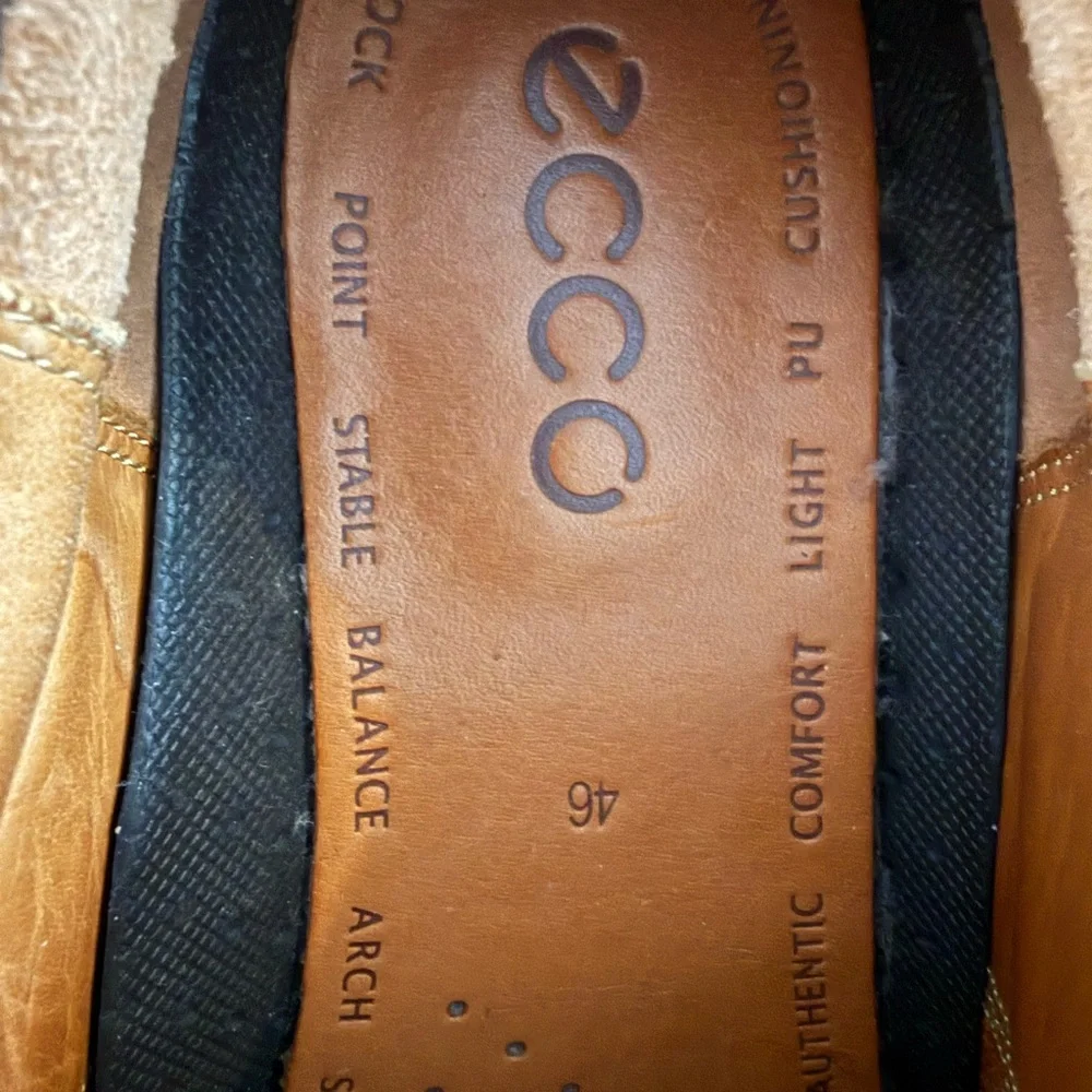 ECCO Oxford Lace Up Moc Toe Low Top Casual Shoes, size 46